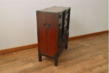 アンティーク庄内箪笥をリペア&カスタム!木製脚を取り付け。(引き出し、チェスト、時代箪笥)