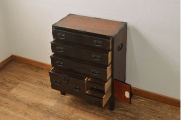 アンティーク庄内箪笥をリペア&カスタム!木製脚を取り付け。(引き出し、チェスト、時代箪笥)