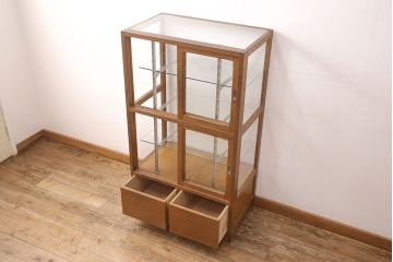 アンティークガラスケースの見た目を変えずに綺麗にリペア!(ショーケース、陳列棚、店舗什器)