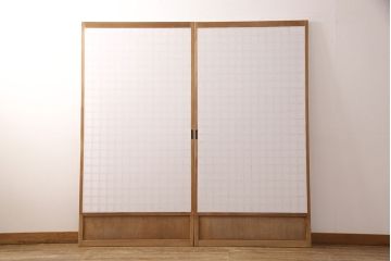 障子戸2枚をリペア&カスタム!引き手を取り付け、障子をプラスチック障子に交換。(引き戸、建具)