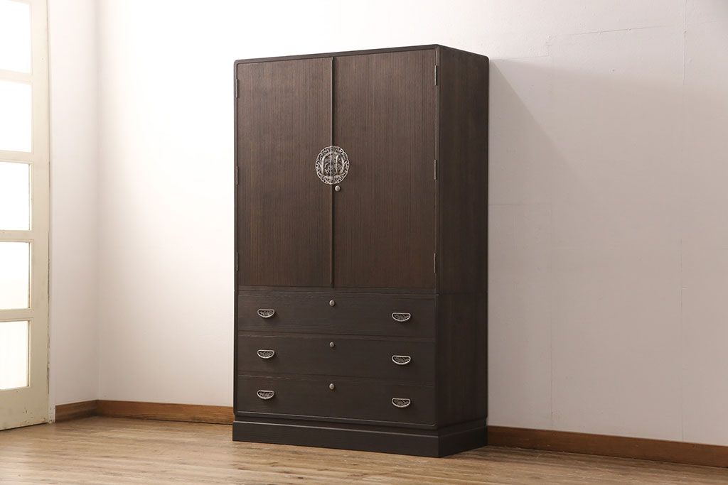 加茂桐層箪笥をリペア&カスタム!高品質リペアを施し、落ち着いた茶色に着色。(桐たんす、衣装箪笥、着物箪笥)