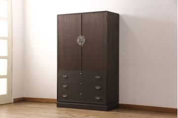 加茂桐層箪笥をリペア&カスタム!高品質リペアを施し、落ち着いた茶色に着色。(桐たんす、衣装箪笥、着物箪笥)