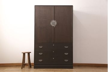 加茂桐層箪笥をリペア&カスタム!高品質リペアを施し、落ち着いた茶色に着色。(桐たんす、衣装箪笥、着物箪笥)