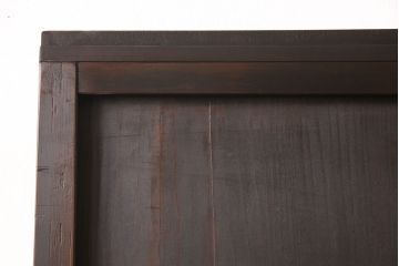 無双戸2枚セットをリペア&カスタム!引き戸・戸車を取り付け、ダークブラウンに着色し仕上げ。(無双窓、帯戸、建具、引き戸)