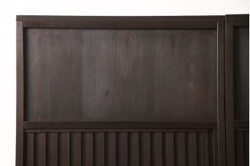 無双戸2枚セットをリペア&カスタム!引き戸・戸車を取り付け、ダークブラウンに着色し仕上げ。(無双窓、帯戸、建具、引き戸)