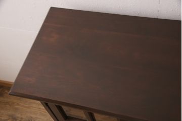 北海道民芸家具のサイドキャビネットをリペア&カスタム!天板と台輪を取り付け、本体の色に合わせて着色し仕上げ。(収納棚、戸棚)