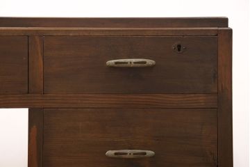 アンティーク片袖机の見た目を変えずに綺麗にリペア!欠損した部分を新材で修復。(ワークデスク、学習机)