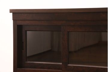 松本民芸家具のローボードをリペア&カスタム!建具をガラス戸に変更し、天板と脚を取り付けテレビ台にリメイク。(テレビボード、リビングボード)