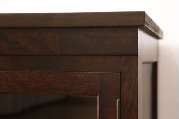松本民芸家具のローボードをリペア&カスタム!建具をガラス戸に変更し、天板と脚を取り付けテレビ台にリメイク。(テレビボード、リビングボード)