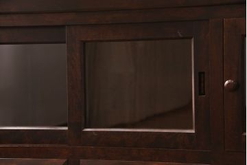 松本民芸家具のローボードをリペア&カスタム!建具をガラス戸に変更し、天板と脚を取り付けテレビ台にリメイク。(テレビボード、リビングボード)