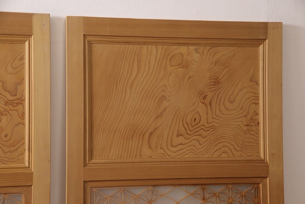 ガラス帯戸3枚セットをリペア&カスタム!引き違い戸として使用のために2枚を高さと幅をリサイズし、戸車を取り付け。もう1枚は開き戸仕様に加工。(建具、引き戸、ドア)