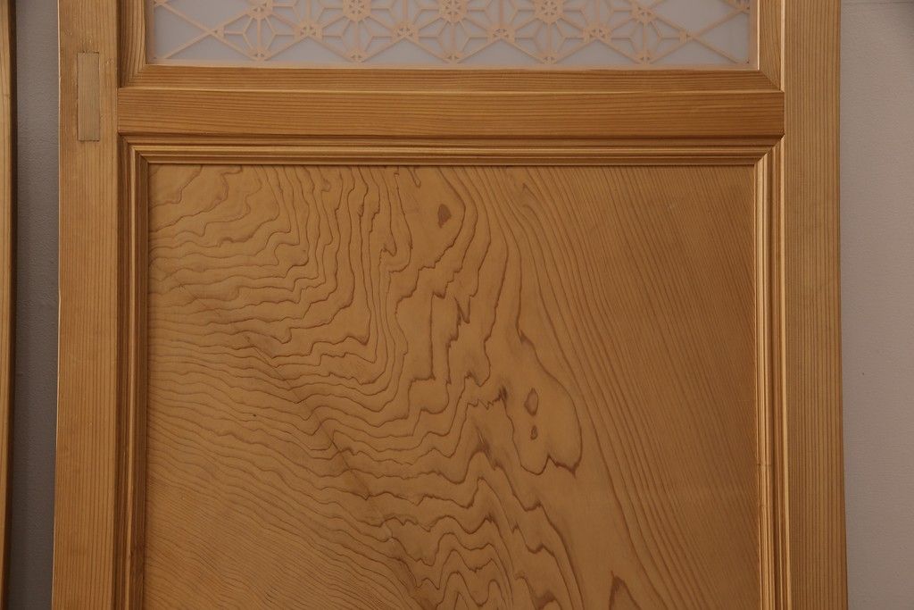 ガラス帯戸3枚セットをリペア&カスタム!引き違い戸として使用のために2枚を高さと幅をリサイズし、戸車を取り付け。もう1枚は開き戸仕様に加工。(建具、引き戸、ドア)