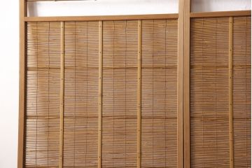 アンティーク御簾戸4枚セットをリペア&カスタム!高さをリサイズし、既存の鴨井・敷居で使えるよう加工。(建具、簀戸、夏障子)