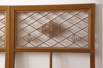 組子入りガラス戸2枚をリペア&カスタム!高さと幅をリサイズし、戸車を取り付け。(引き戸、建具)