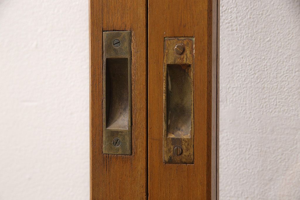 組子入りガラス戸2枚をリペア&カスタム!高さと幅をリサイズし、戸車を取り付け。(引き戸、建具)