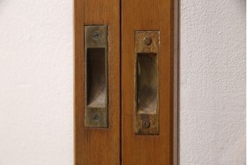 組子入りガラス戸2枚をリペア&カスタム!高さと幅をリサイズし、戸車を取り付け。(引き戸、建具)