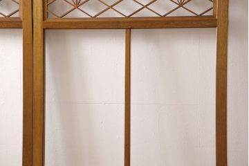 組子入りガラス戸2枚をリペア&カスタム!高さと幅をリサイズし、戸車を取り付け。(引き戸、建具)