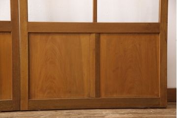 組子入りガラス戸2枚をリペア&カスタム!高さと幅をリサイズし、戸車を取り付け。(引き戸、建具)