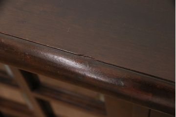 北海道民芸家具のサイドボードをリペア&カスタム!木製脚を取り付け、本体の色に合わせて着色し仕上げ。(キャビネット、収納棚、リビングボード)