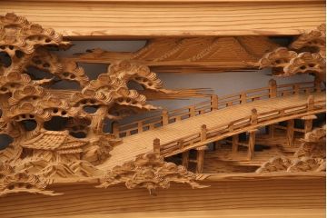 アンティーク彫刻欄間一対をリペア&カスタム!高さと厚みをリサイズ。(建具)