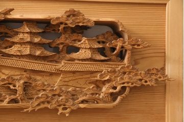 アンティーク彫刻欄間一対をリペア&カスタム!高さと厚みをリサイズ。(建具)