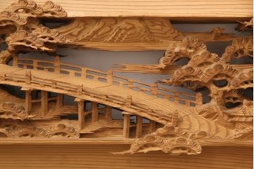 アンティーク彫刻欄間一対をリペア&カスタム!高さと厚みをリサイズ。(建具)