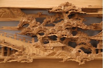 アンティーク彫刻欄間一対をリペア&カスタム!高さと厚みをリサイズ。(建具)