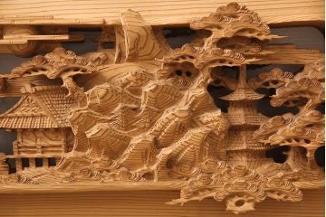 アンティーク彫刻欄間一対をリペア&カスタム!高さと厚みをリサイズ。(建具)