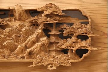 アンティーク彫刻欄間一対をリペア&カスタム!高さと厚みをリサイズ。(建具)