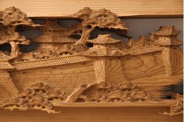 アンティーク彫刻欄間一対をリペア&カスタム!高さと厚みをリサイズ。(建具)