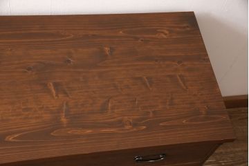 桐箪笥をリペア&カスタム!天板と台輪を取り付けローボードにリメイク。明るめの茶色に着色し仕上げ。(ローチェスト、テレビ台)