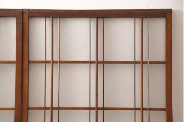 ガラス戸2枚セットをリペア&カスタム!高さと幅をリサイズし、帯部分をすりガラスに変更。(引き戸)