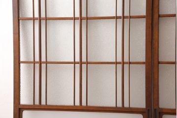 ガラス戸2枚セットをリペア&カスタム!高さと幅をリサイズし、帯部分をすりガラスに変更。(引き戸)