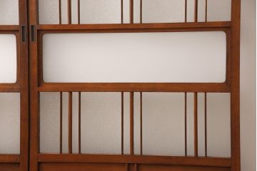 ガラス戸2枚セットをリペア&カスタム!高さと幅をリサイズし、帯部分をすりガラスに変更。(引き戸)