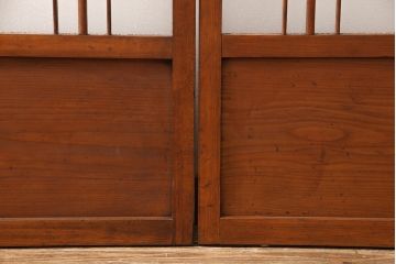 ガラス戸2枚セットをリペア&カスタム!高さと幅をリサイズし、帯部分をすりガラスに変更。(引き戸)