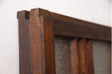 ガラス戸2枚セットをリペア&カスタム!高さと幅をリサイズし、帯部分をすりガラスに変更。(引き戸)