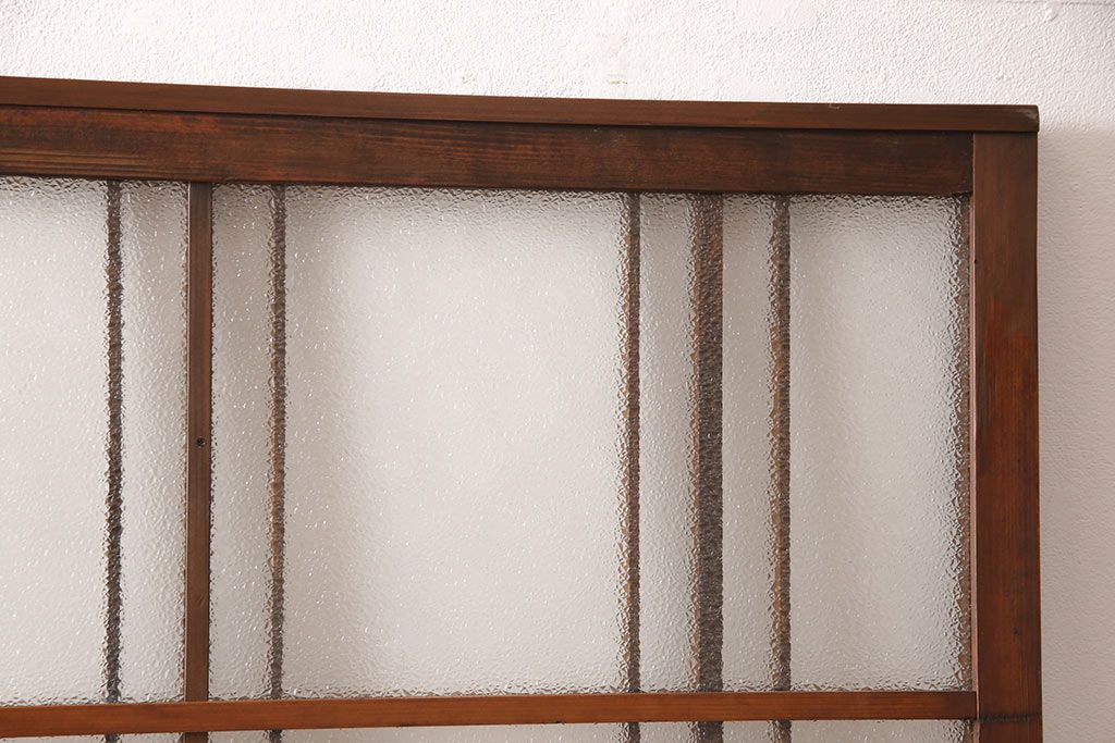 ガラス戸2枚セットをリペア&カスタム!高さと幅をリサイズし、帯部分をすりガラスに変更。(引き戸)