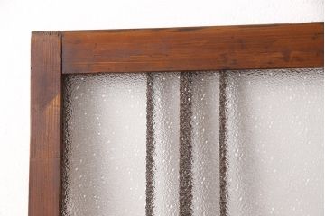 ガラス戸2枚セットをリペア&カスタム!高さと幅をリサイズし、帯部分をすりガラスに変更。(引き戸)