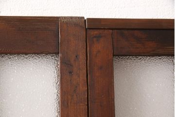 ガラス戸2枚セットをリペア&カスタム!高さと幅をリサイズし、帯部分をすりガラスに変更。(引き戸)