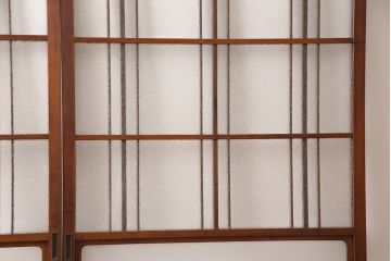 ガラス戸2枚セットをリペア&カスタム!高さと幅をリサイズし、帯部分をすりガラスに変更。(引き戸)