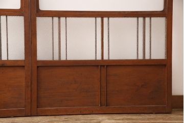 ガラス戸2枚セットをリペア&カスタム!高さと幅をリサイズし、帯部分をすりガラスに変更。(引き戸)