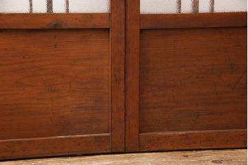 ガラス戸2枚セットをリペア&カスタム!高さと幅をリサイズし、帯部分をすりガラスに変更。(引き戸)