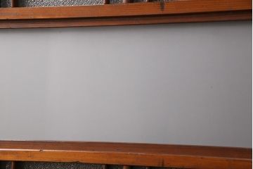 ガラス戸2枚セットをリペア&カスタム!高さと幅をリサイズし、帯部分をすりガラスに変更。(引き戸)