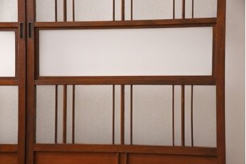 ガラス戸2枚セットをリペア&カスタム!高さと幅をリサイズし、帯部分をすりガラスに変更。(引き戸)