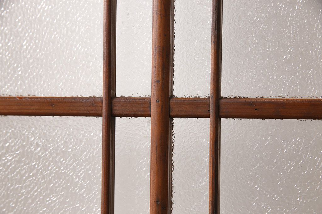 ガラス戸2枚セットをリペア&カスタム!高さと幅をリサイズし、帯部分をすりガラスに変更。(引き戸)