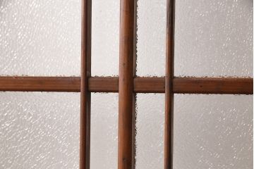 ガラス戸2枚セットをリペア&カスタム!高さと幅をリサイズし、帯部分をすりガラスに変更。(引き戸)