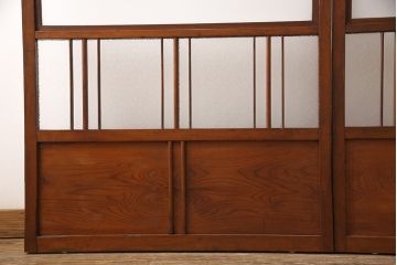 ガラス戸2枚セットをリペア&カスタム!高さと幅をリサイズし、帯部分をすりガラスに変更。(引き戸)