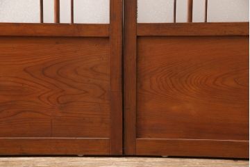 ガラス戸2枚セットをリペア&カスタム!高さと幅をリサイズし、帯部分をすりガラスに変更。(引き戸)