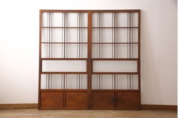 ガラス戸2枚セットをリペア&カスタム!高さと幅をリサイズし、帯部分をすりガラスに変更。(引き戸)