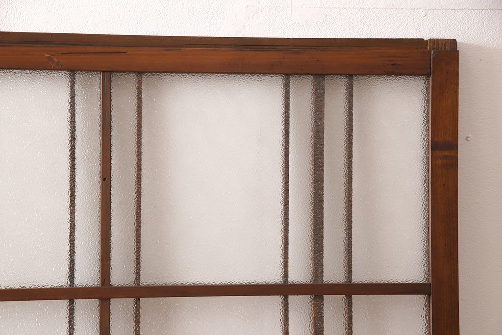 ガラス戸2枚セットをリペア&カスタム!高さと幅をリサイズし、帯部分をすりガラスに変更。(引き戸)